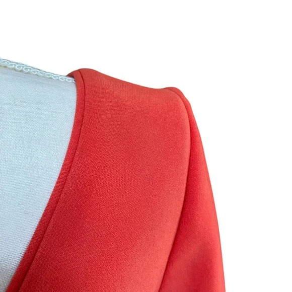 Reiss Genie Dress 4 Bright Orange Bow Waist Long Sleeve Cocktail Party Dress - Picture 11 of 15